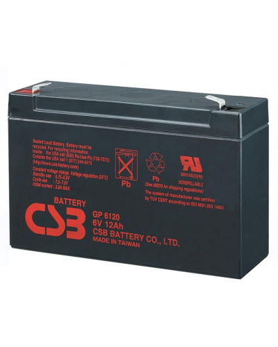 Аккумуляторная батарея CSB GP6120, 6V 12Ah (150 x 50 x 95 (100), 1.89 kg Q10