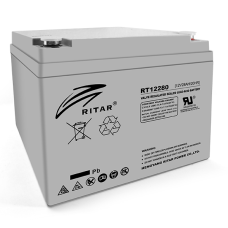 Аккумуляторная батарея AGM RITAR RT12280 M5, Gray Case, 12V 28Ah ( 166 х178 х125 ) Q4