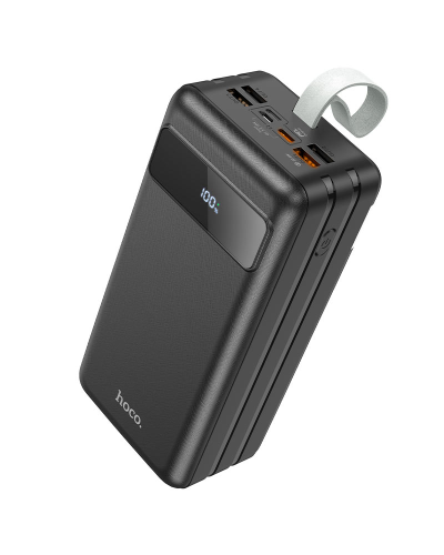 Power Bank HOCO J86B 60000mAh, 4USB+2Type-C+Lighting+micro, 22.5W+PD20W, фонарик, Black, 1.33kg