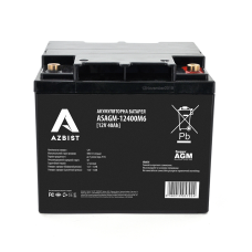 Аккумулятор AZBIST Super AGM ASAGM-12400M6, Black Case, 12V 40.0Ah (198x166x171), 13kg Q1