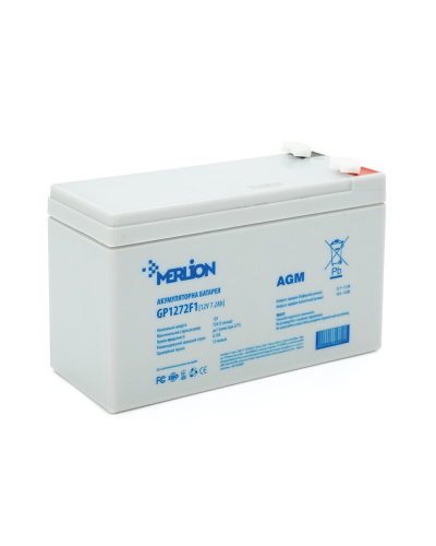 Аккумуляторная батарея MERLION AGM GP1272F1 12 V 7,2 Ah ( 150 x 65 x 95 (100) ), 1.87 kg White Q10