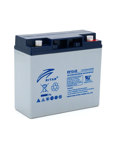 Тяговый аккумулятор RITAR EV12-22,12V 22Ah, M5 ( 181 х 77 х 170 ),6,0kg Q4
