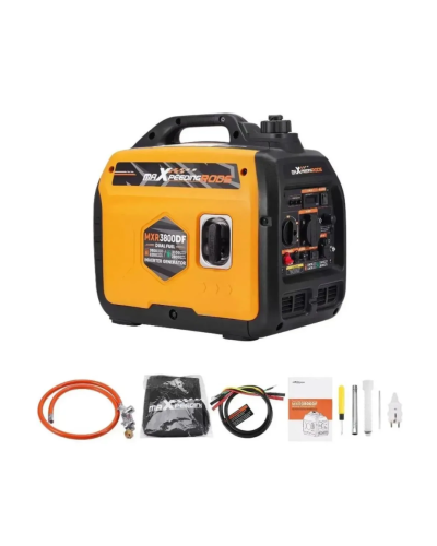 Генератор инверторный БЕНЗИН/ГАЗ MXR3800DF (3,2 kW), однофазный, 220V, 50Hz, обьем бака 4л, ручной запуск