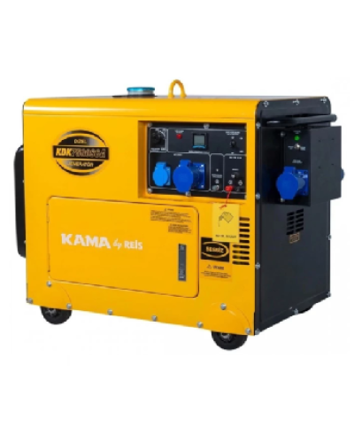 Генератор дизельный KDK7500SCA, 1-фазный 230V, 50Hz, 6.9kVA/5.5kW, бак 14,5 л, расход 1,65 л/ч, пуск: стартер (без АКБ), 850x550x720 мм, 160 кг
