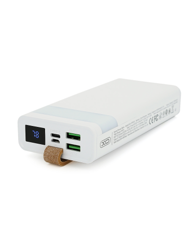 PowerBank XO-PR129 20000mAh,flashlight,Input: (Micro,Type-C), Output:(2хUSB,Type-C), QC22.5W/PD20W, plastic, White