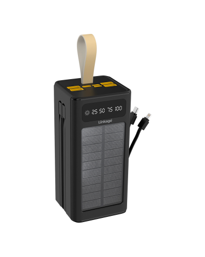 Power bank Linkage LKP-47 50000mAh, Solar, 22.5W, Кабеля Туре-С+Lighting, 1,060 kg, Black, Blister