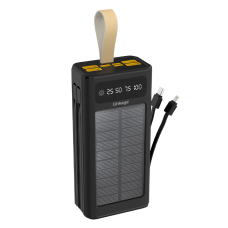 Power bank Linkage LKP-46, Solar 30000mAh, 22.5W, Кабеля Туре-С+Lighting, 0.70 kg, Black, Box