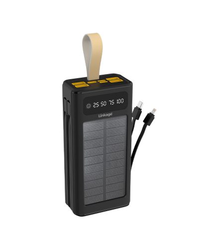 Power bank Linkage LKP-46, Solar 30000mAh, 22.5W, Кабеля Туре-С+Lighting, 0.70 kg, Black, Box