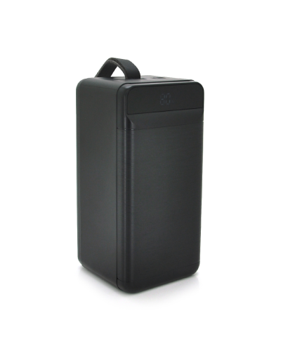 PowerBank XO-PR160 80000mAh,flashlight,Input:DC5V/2.5A,9V/2A,12V/1.5A(Micro,Type-C,Lightning), Output: DC5V/2A(3USB,Type-C), PD20W,Q12, plastic,Black
