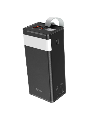 Power Bank HOCO J86 40000mAh, 2USB+Type-C+micro, PD20W, фонарик, Black, 0.790kg