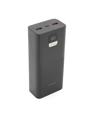 Power Bank FONENG P55 30000mAh, 2*USB+Tepe-C, Black, 0.580kg, Box