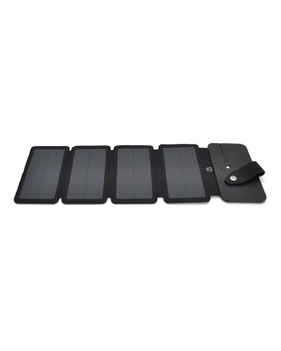 Solar panel 4 Foldings, built-in microUSB cable, Output: 5 /1 А(USB), plastic, Black, Corton box