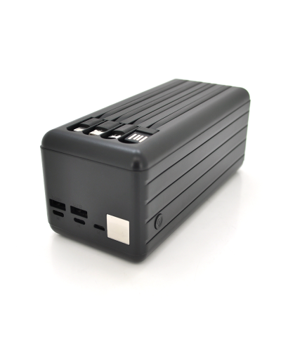 Powerbank ACL PW-108 80000mAh, 4xUSB, 4 кабеля(USB/Micro/Type-C/Lighting), 1,6кг, Black, Box