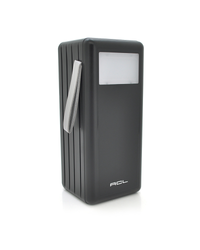 Powerbank ACL PW-108 80000mAh, 4xUSB, 4 кабеля(USB/Micro/Type-C/Lighting), 1,6кг, Black, Box