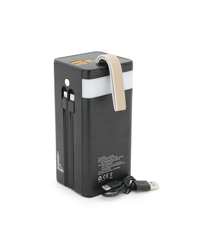 Powerbank 7GO GPW-01 50000mAh, Solar,PD22.5W, Li-pol, LCD Display, Вход:Type-C, Выходы: 2xUSB Type-C, 4xUSB Type-A, кабеля T-C/Ligh, 1,080, Black, Box