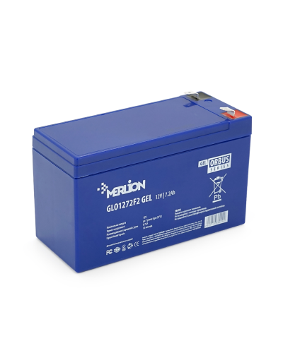Аккумуляторная батарея MERLION ORBUS GLO1272F2 12 V 7,2Ah ( 150 x 65 x 95 (100) , 2.1kg BLUE Q10/480