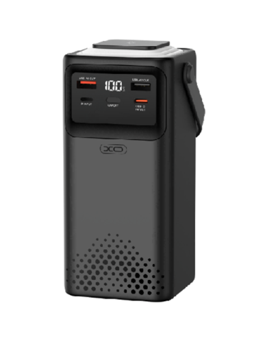 PowerBank XO-PR286 50000mAh Three Inputs and Six Outputs Comes with Four Cables+Lighting Fast Charging Mobile Power, PD20W, QC22.5W, plastic,Black