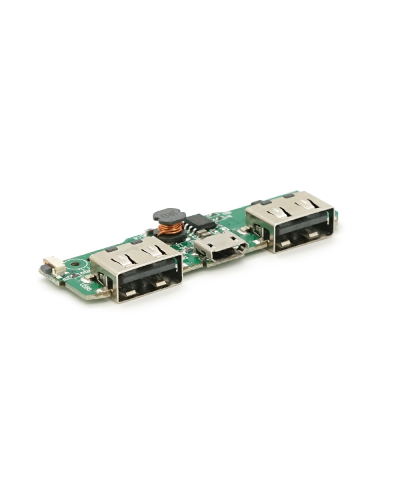 Плата для павербанка, 10000 mAh, Input: Micro-USB - 5V/2A, Out: 2xUSB-A - 5V/1A, 5V/2.1A