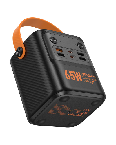 Power Bank HOCO J152 Pro 80000mAh, 4USB/2Type-C, 22.5W+65W, фонарик, Black, 1,380kg, Box