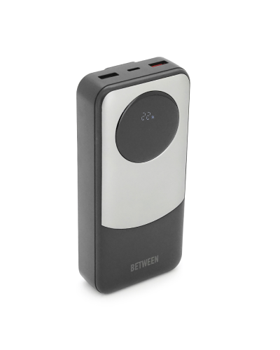 Power bank BETWEEN BTW-P6 20000mAh, 22.5W, 2 кабеля: Type-C+Lighting, Black, 490g, Box