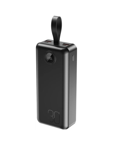 PowerBank XO-PR240 30000mAh Digital Fast Charger, Input:5V-12V/1.5-2.4A(Type-C,MicroUSB),Output: 5V-12V/1.5-5А, PD20W,2- QC22.5W, plastic,Black