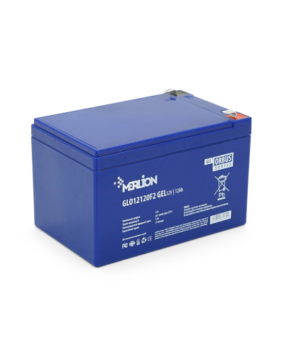 Аккумуляторная батарея MERLION ORBUS GLO12120F2 12 V 12 Ah ( 150 x 98 x 95 (100) ), 3.3 kg BLUE Q6/252