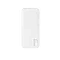 PowerBank XO-PR251 10000mAh Lighted Mobile Power, Input:5V/2.4A(Type-C,MicroUSB),Output: 5V/3А(Type-C,2-USB-А), plastic,White