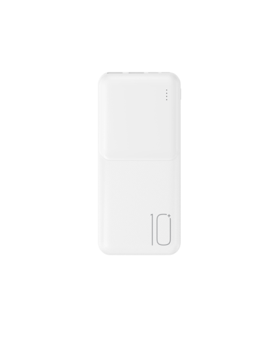 PowerBank XO-PR251 10000mAh Lighted Mobile Power, Input:5V/2.4A(Type-C,MicroUSB),Output: 5V/3А(Type-C,2-USB-А), plastic,White