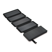 Power bank 12000 mAh Solar, (5V/200mA), 2xUSB, 5V/1A/2.1A, USB <-> microUSB, ударо защищеный прорезиненный корпус, Black, Corton BOX