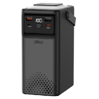 PowerBank XO-PR287 80000mAh Three Inputs and Six Outputs Comes with Four Cables+Lighting Fast Charging Mobile Power, PD20W, QC22.5W, plastic,Black