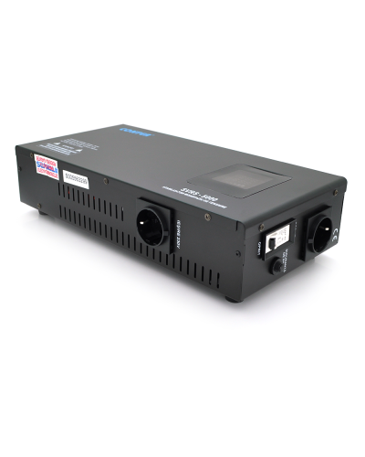 Стабилизатор напряжения релейный Conter SVRS-5000VA/3750W однофазный, напольного монтажа, LED дисплей, DC150-270V, AC230±8%, 2*Shuko, Q4