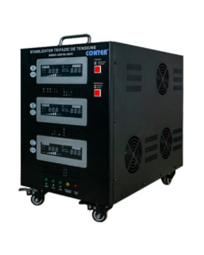 Стабилизатор напряжения Conter MSER-30KVA/24KW- 400V-V2 трехфазный,сервопривод,напольного монтажа,LED дисплей,диап225-450V,AC400±3%,колодка, 58kg