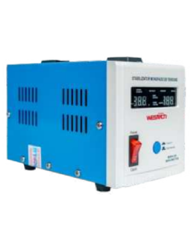 Стабилизатор напряжения Westec MSER 2000 VA-V2/1600W однофазный,сервопривод,напольного монтажа,LED дисплей,диап130-260V,AC230±3%,2*Shuko,146x237x170mm