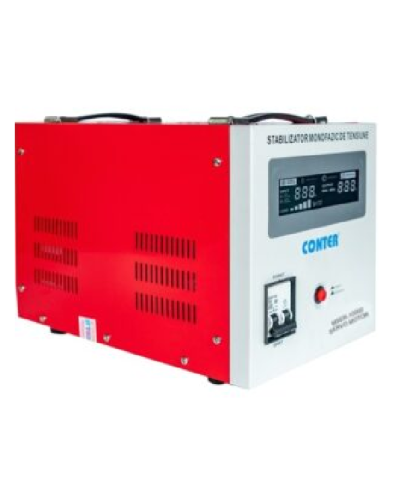 Стабилизатор напряжения Conter MSER 10000 VA-V2/7500W однофазный,сервопривод,напольного монтажа,LEDдисплей,диап130-260V,AC230±3%,колодка,220x335x230mm