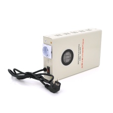 Стабилизатор напряжения настенный релейный POWERMASTER SW-1000, 1000W, LED, 6 ступеней, диапазон 140-260V, 220±7%, 2*Shuko, Металл, White