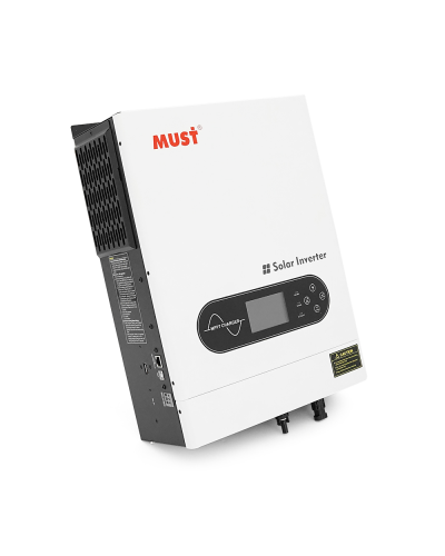 Гибридный инвертор MUST PV18-6248ECO. 6200W, 48V, ток заряда 100A, 170-280V, MPPT (100А, 120-450 Vdc), 428x318x140 мм. 10 кг.