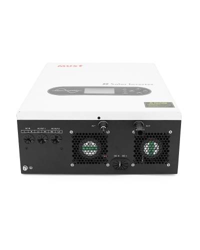 Гибридный инвертор MUST PV18-6248ECO. 6200W, 48V, ток заряда 100A, 170-280V, MPPT (100А, 120-450 Vdc), 428x318x140 мм. 10 кг.
